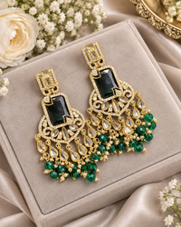 Pearl Fringe Statement Chandelier Earrings