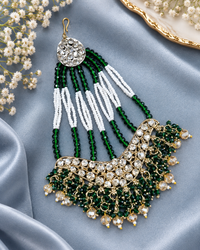 Chand Motif Crystal Jhoomar / Traditional Bridal Hair Tikka
