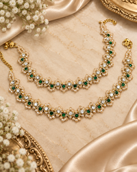 Handcrafted Crystal Beaded Payal Set