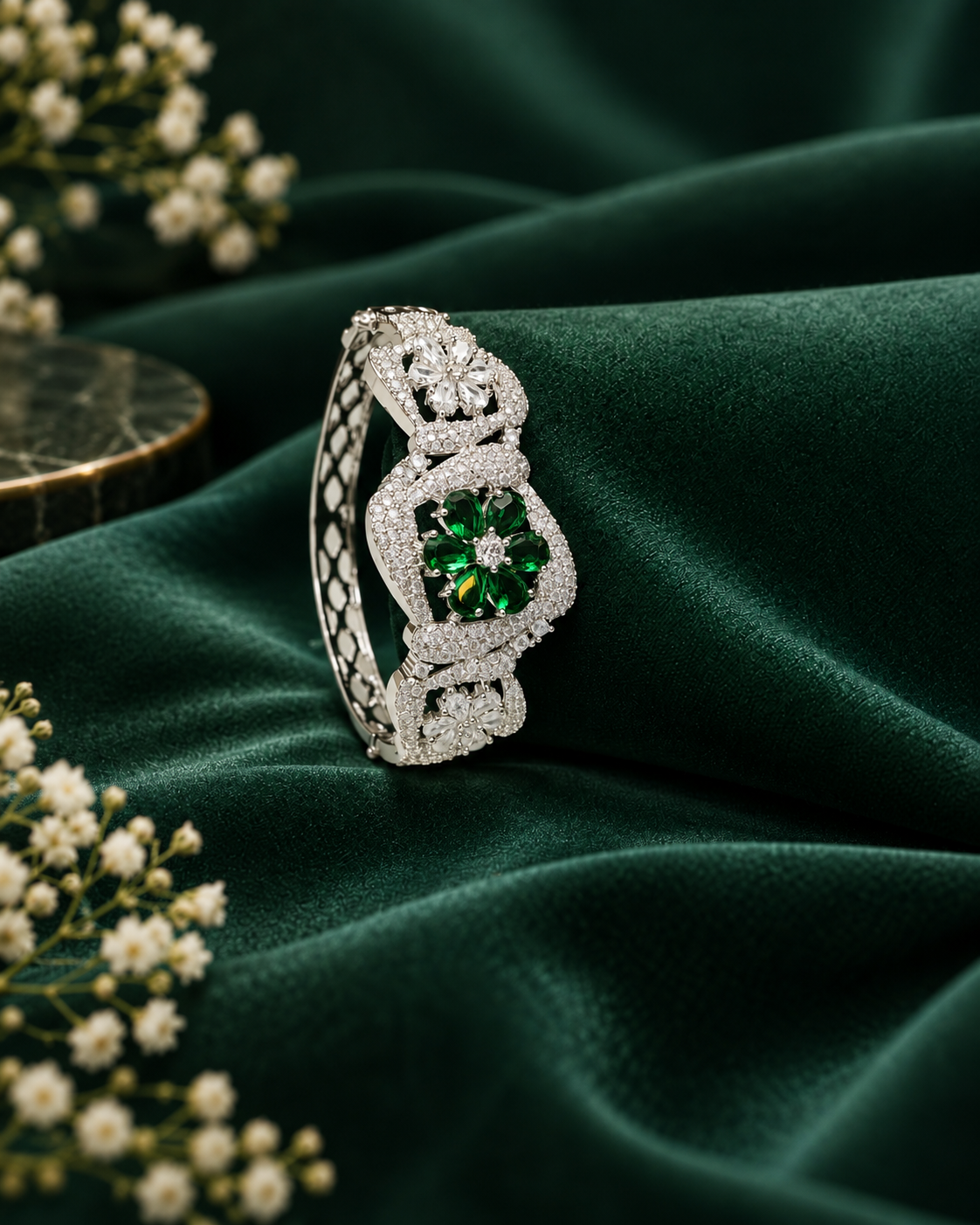 American Diamond Cuff Kada Bracelet