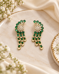 Dazzling White Zircon Winged Chandelier Earrings
