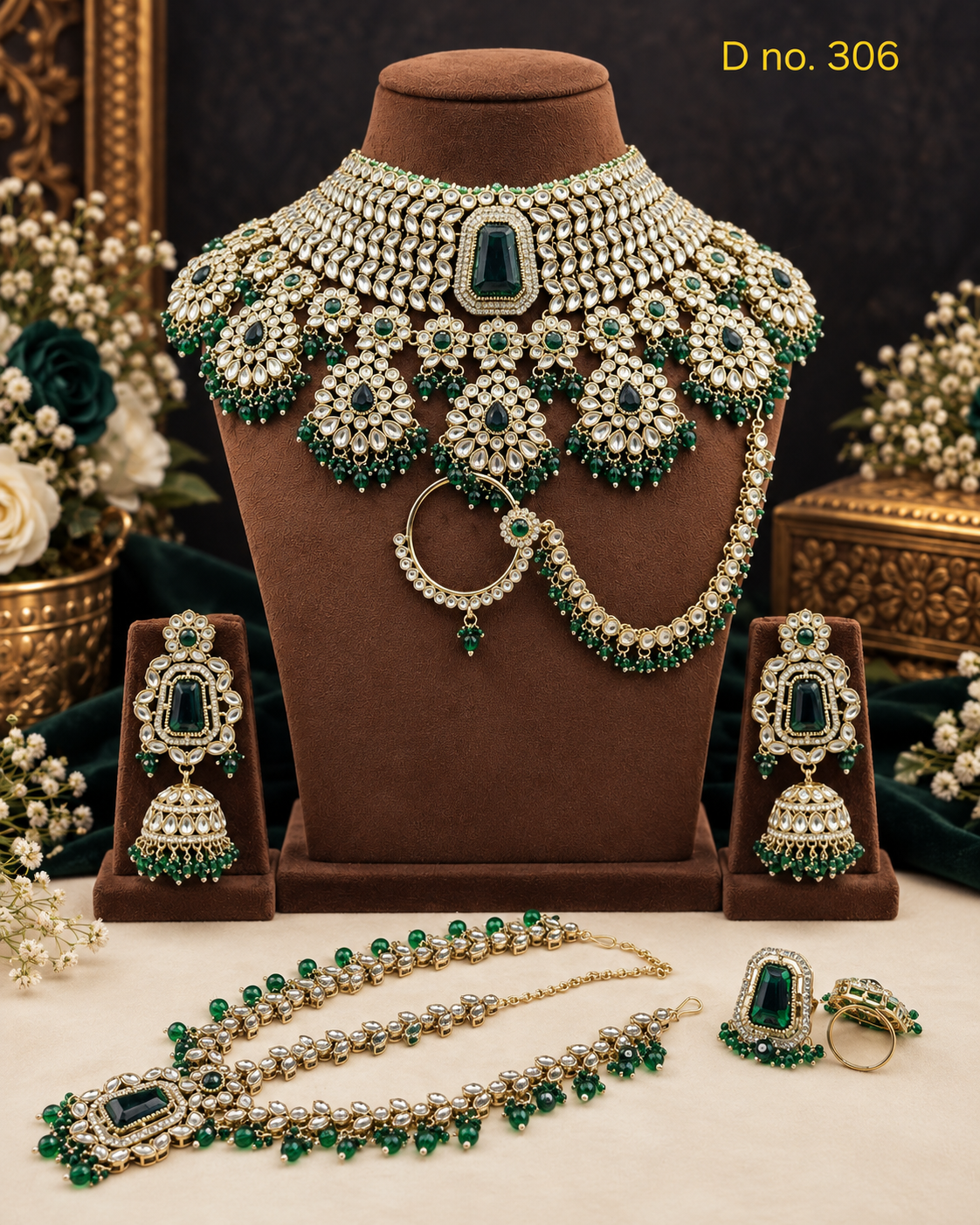 Antique Gold Finish Grand Bridal Jewellery Set
