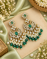 Statement Drop Earrings with Bead & Pearl Fringe