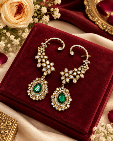 Floral Vine Medallion Ear Cuffs