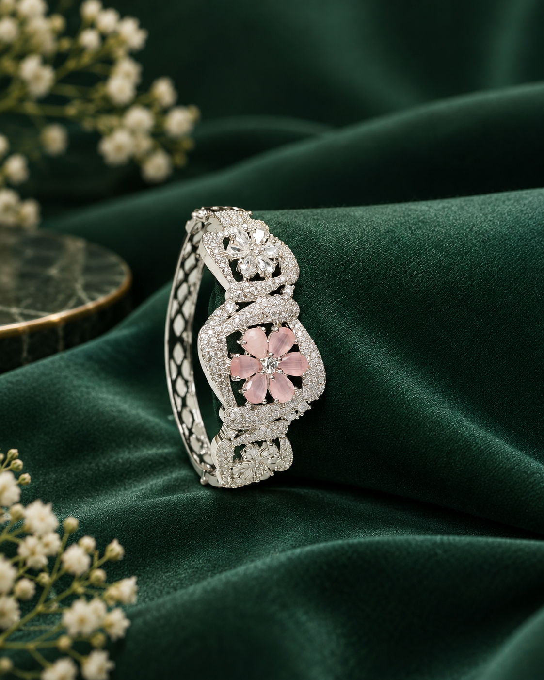 American Diamond Cuff Kada Bracelet
