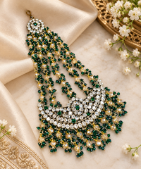 Chand Motif Crystal Hair Accessory / Bridal Jhoomar