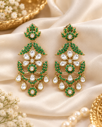 Royal Chandelier Earrings Antique Gold Ethnic Statement Jewelry