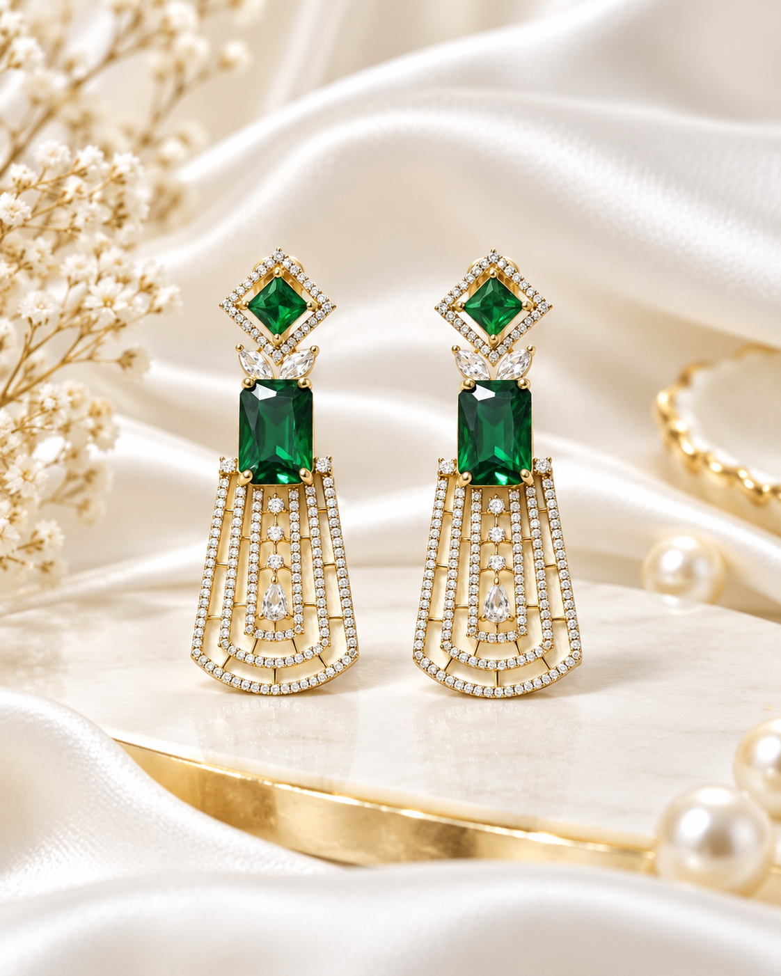 Ad Art Deco Chandelier Drop Earrings For Woman
