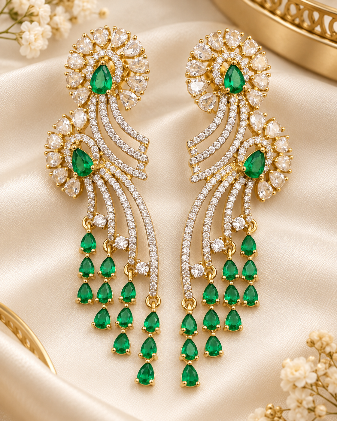 Elegant American Diamond Dangle Earrings For Woman & Girls