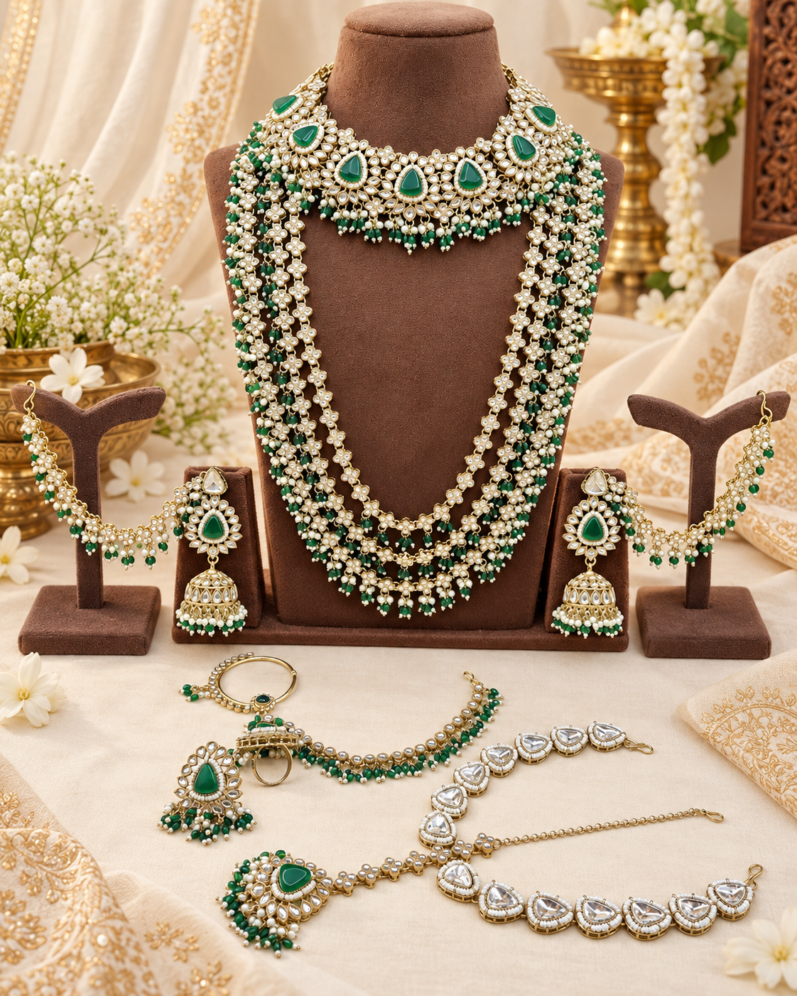 Bridal Choker & Grand Multi-Strand Haar Jewelry Set