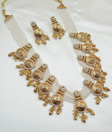 Long Heritage Premium Copper Long Necklace & Matching Earrings