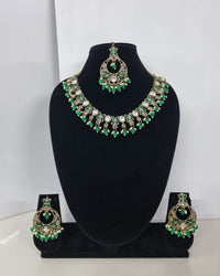 Handcrafted Floral  Antique Gold Plated Necklace Set For woman