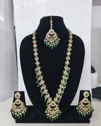 Blush Petal Long Bridal Necklace Set