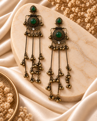 Long Chain with Ghungroo Earrings