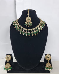 Traditional Floral Choker Necklace set With Earrings & Maang Tikka