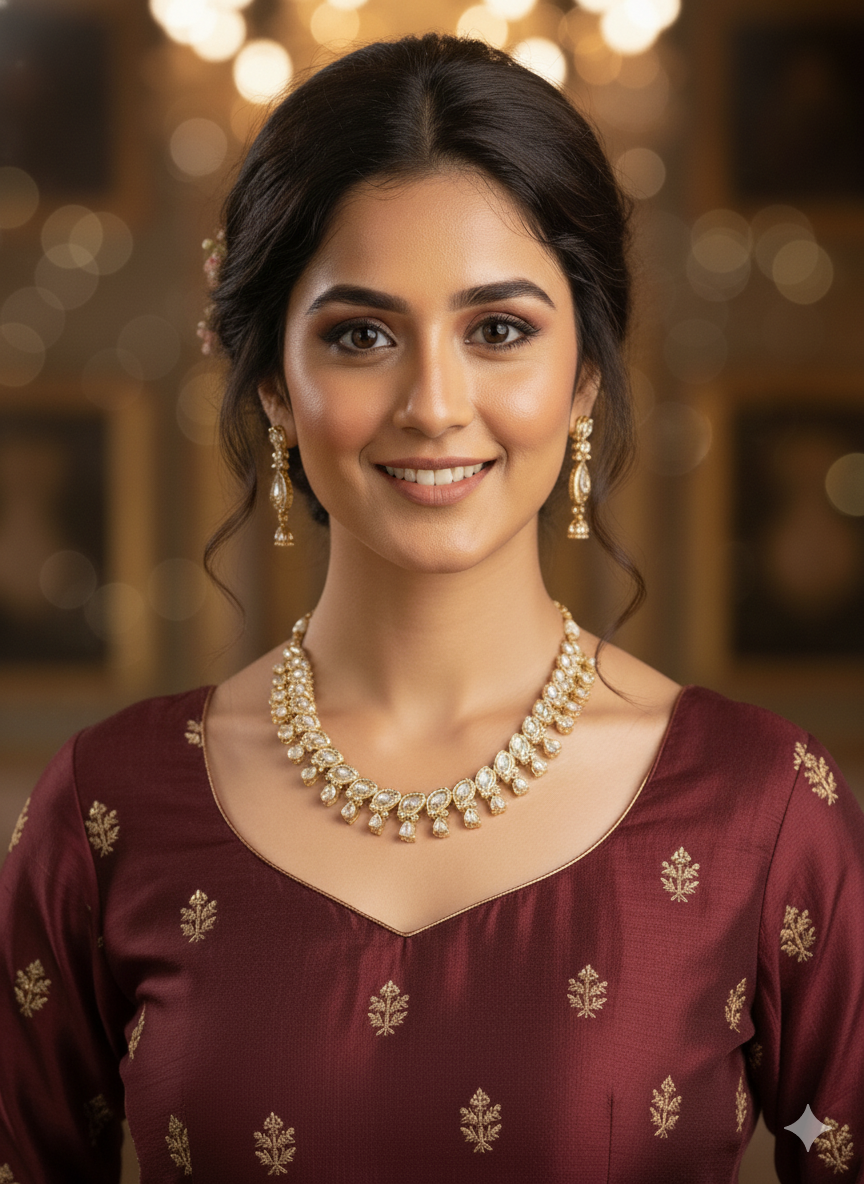 Marquise & Teardrop Stone-Embellished Adjustable Choker Necklace Set