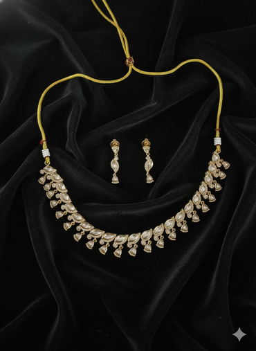 Marquise & Teardrop Stone-Embellished Adjustable Choker Necklace Set