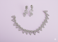 Rhodium Plated Leaf Delicate Floral Vine Jewelry Set