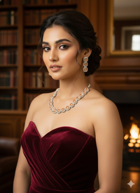 Fancy Colored Stone Sparkling Motif & Solitaire Set