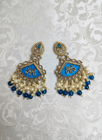 Ruby Red Meenakari Chandelier Drop  Earrings