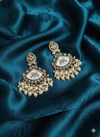 Ruby Red Meenakari Chandelier Drop  Earrings
