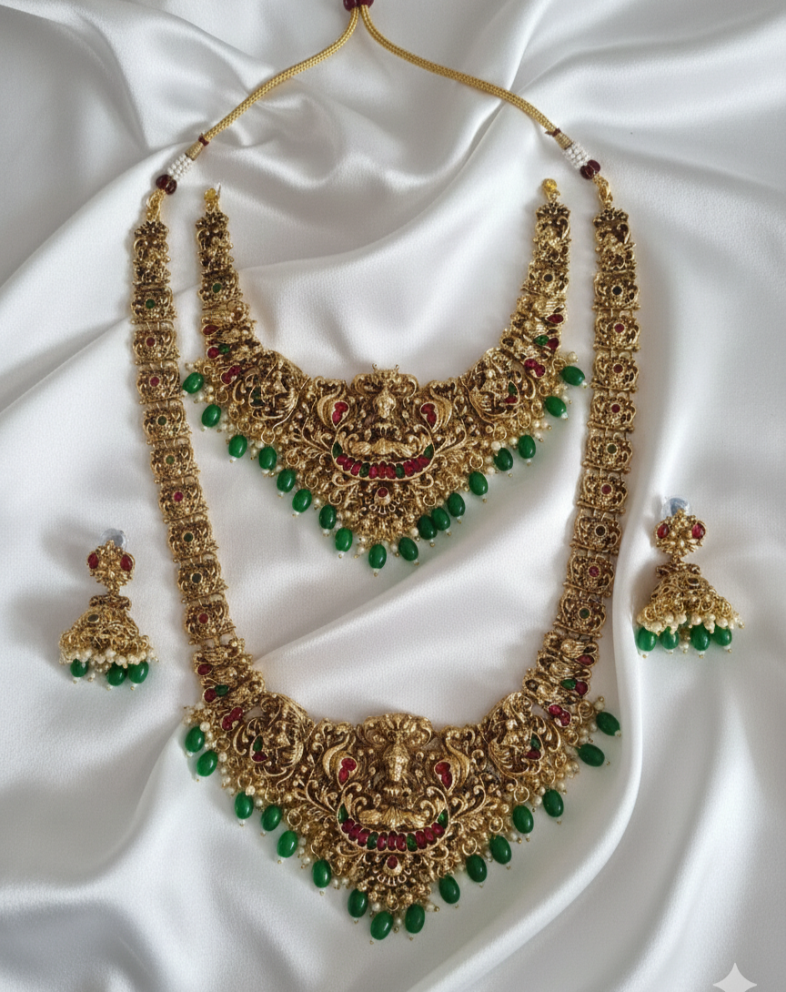 Goddess Lakshmi Complete Temple Jewellery Combo Set