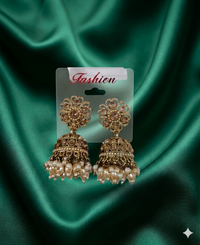 Deep Blue & Pearl Style Jhumkhas