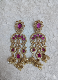 Royal Blue Triple-Tier Drop Dangles  Earrings
