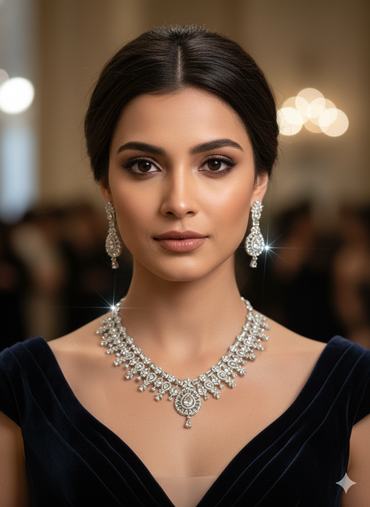 Designer Teardrop and Marquise AD Jewelry Set