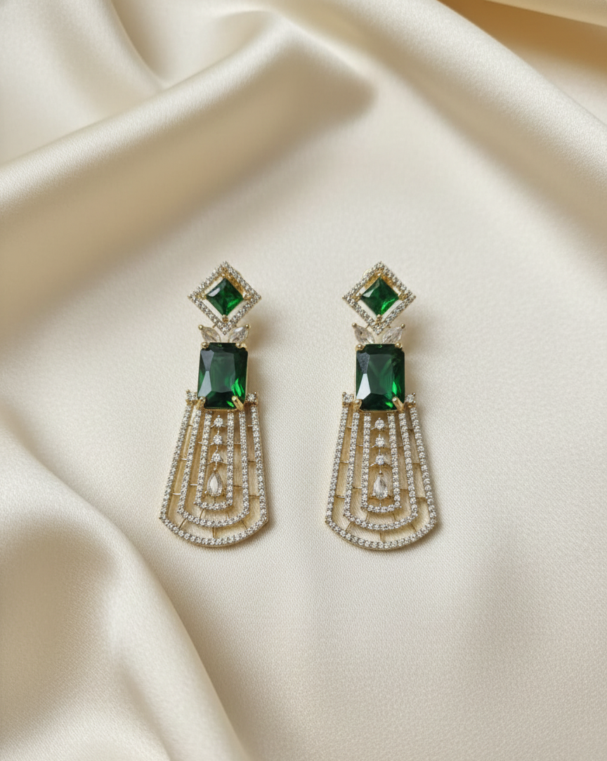 Ad Art Deco Chandelier Drop Earrings For Woman