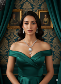 Square-Cut Crystal Bridal Necklace with Pear Drop Accents