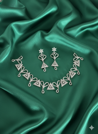 Contemporary Triangle and Loop AD Necklace Set