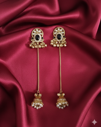 Royal Kashmiri Ghungroo with Chain Drop Dangles Earrings For Woman