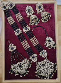 Traditional Gold Pletad Long Necklace Set 5-Piece For Woman & Girls