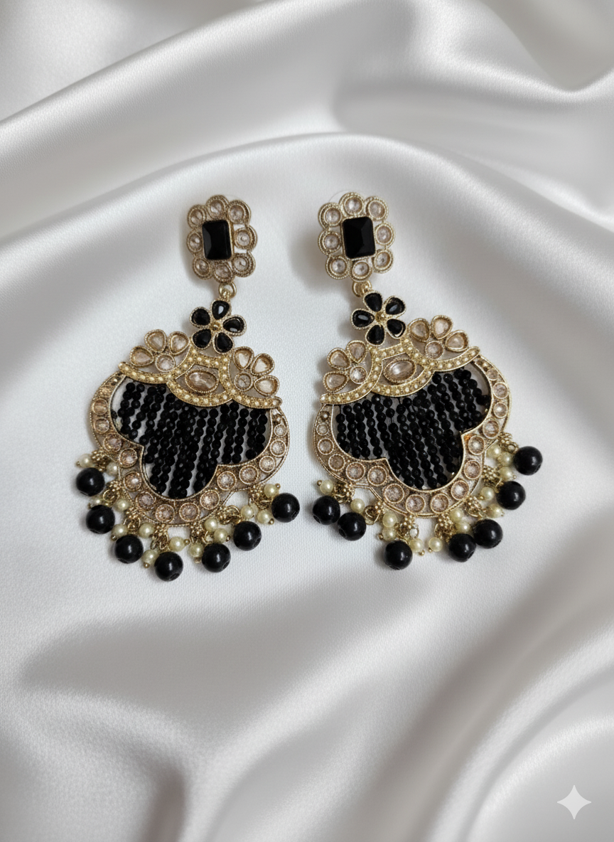Traditional Black Chandelier Drop Dangle Earring