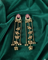 Traditional Kashmiri Ghungroo With Long Chain Drop Earrings For Woman