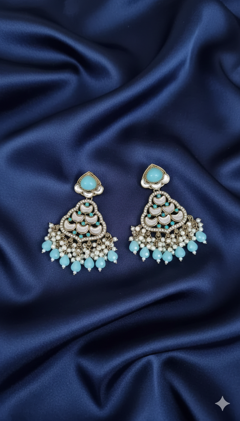 Elegant Sky Blue Heritage Drop Earring