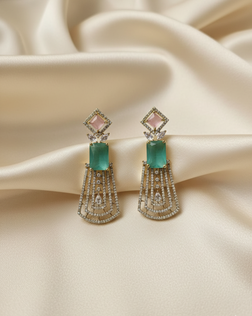 Ad Art Deco Chandelier Drop Earrings For Woman