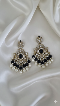 Lavender Floral Pearl Beaded Dangles Earrings