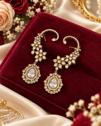 Floral Vine Medallion Ear Cuffs