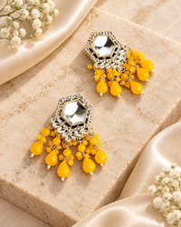 Traditional Hexagon Kundan Earrings Gold Plated Earrings for Woman Dangles