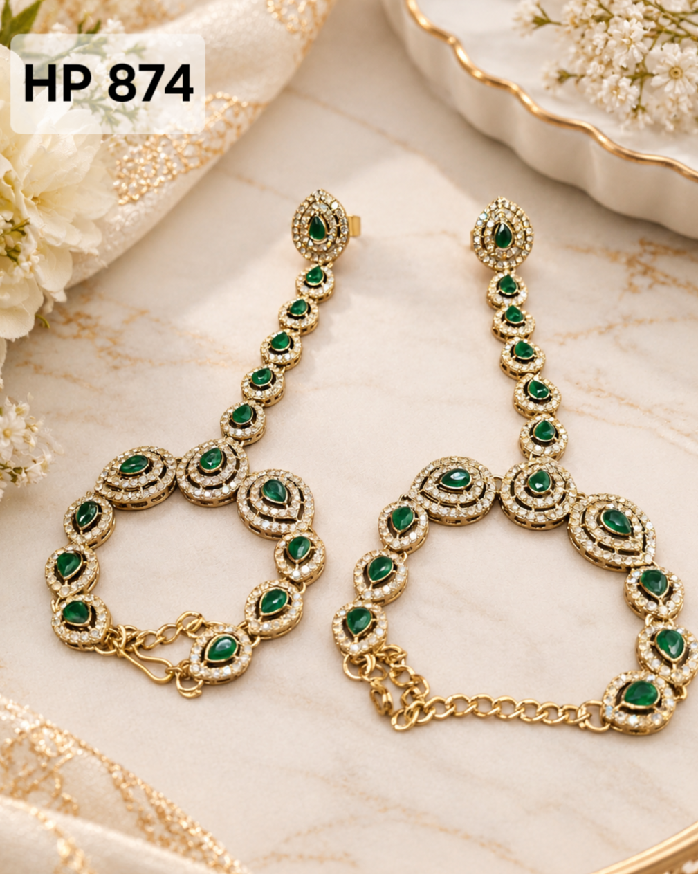 Stone-Studded Haath Phool Hand Harness