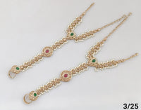 Elegant Hand Harness with Stone and Pearl Detailing - Traditional Indian Jewelry