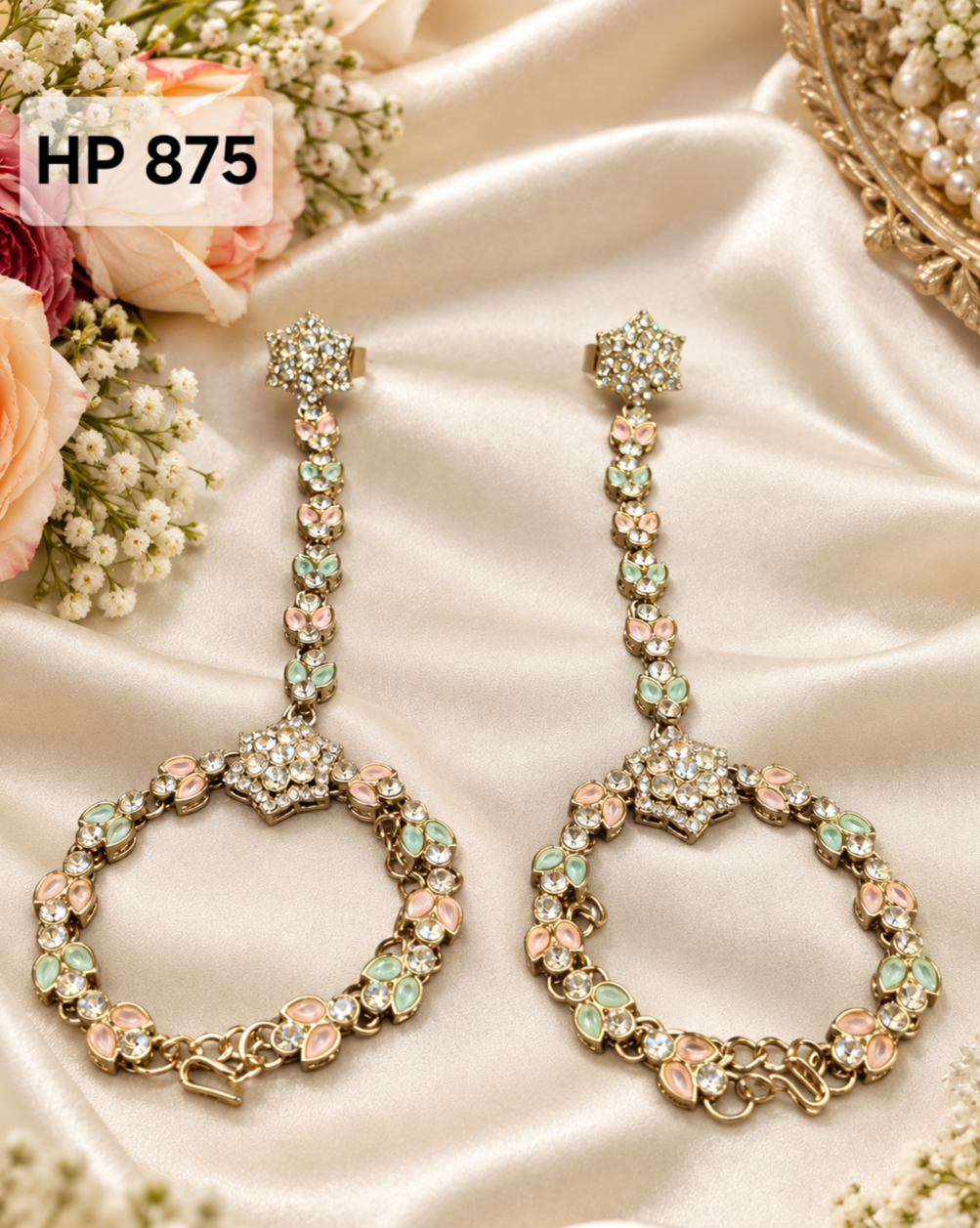 Floral Stone-Studded Haath Phool Hand Harness