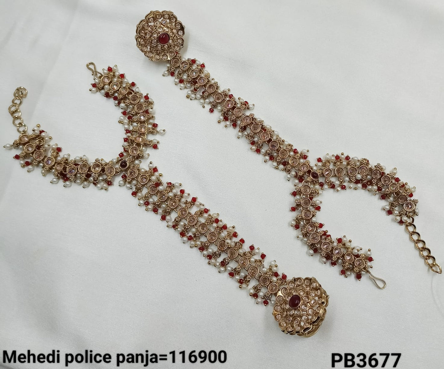 Antique Gold Plated Traditional Hathpanja Set