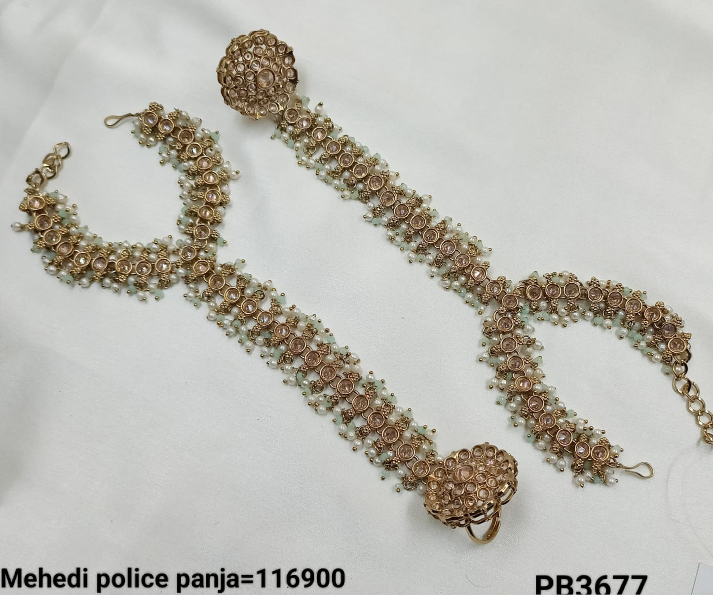 Antique Gold Plated Traditional Hathpanja Set