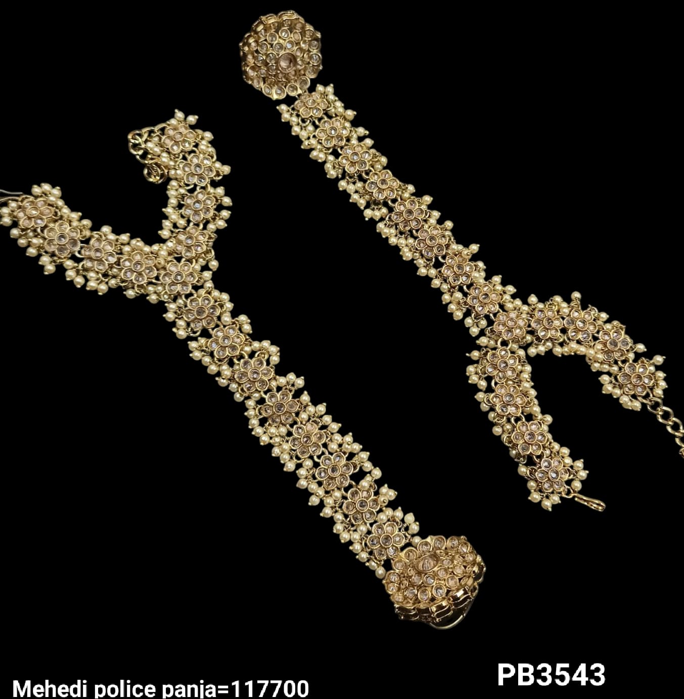 Traditional Antique Gold Plated Hathpanja Set