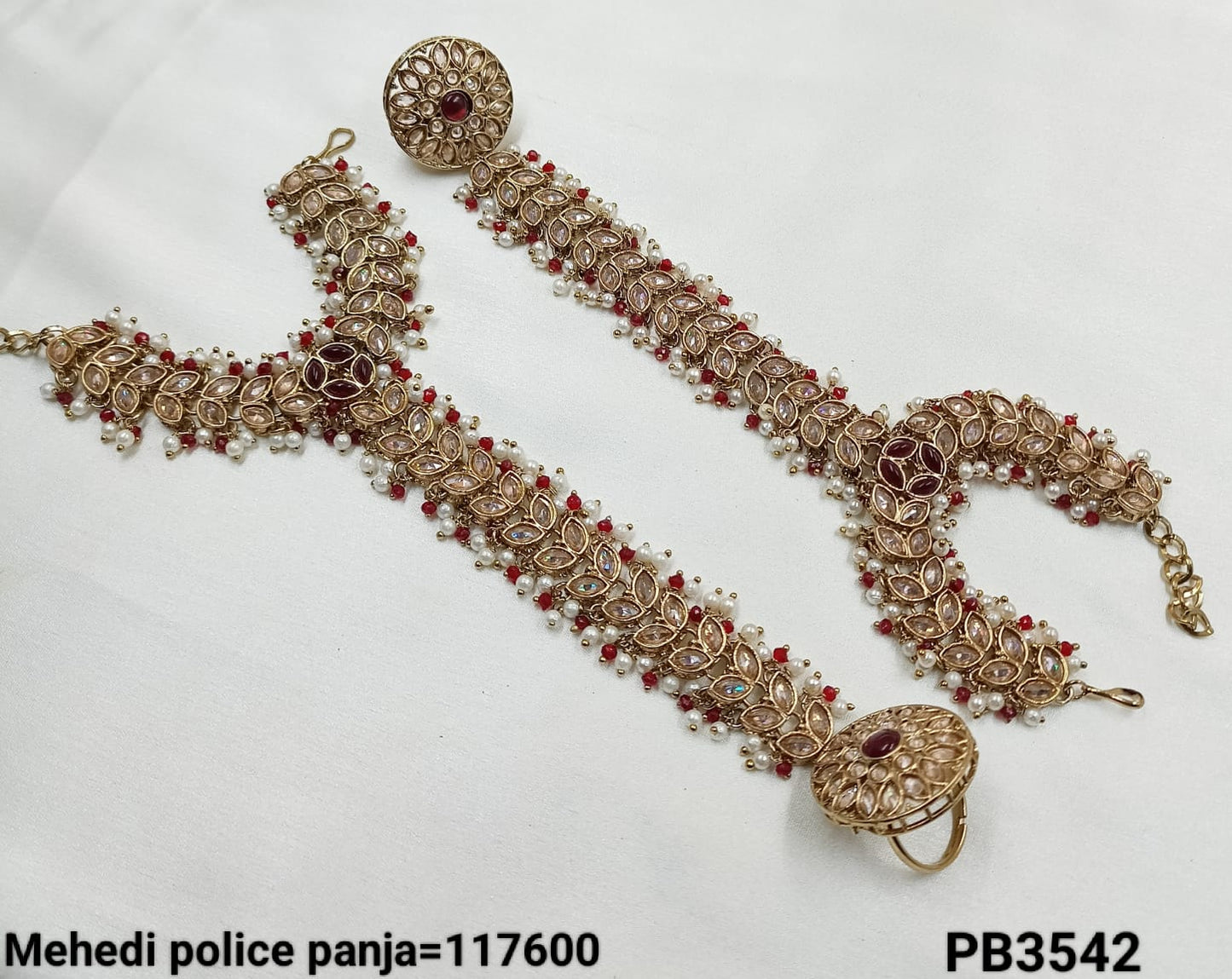 Antique Gold Plated Traditional Hathpanja Set