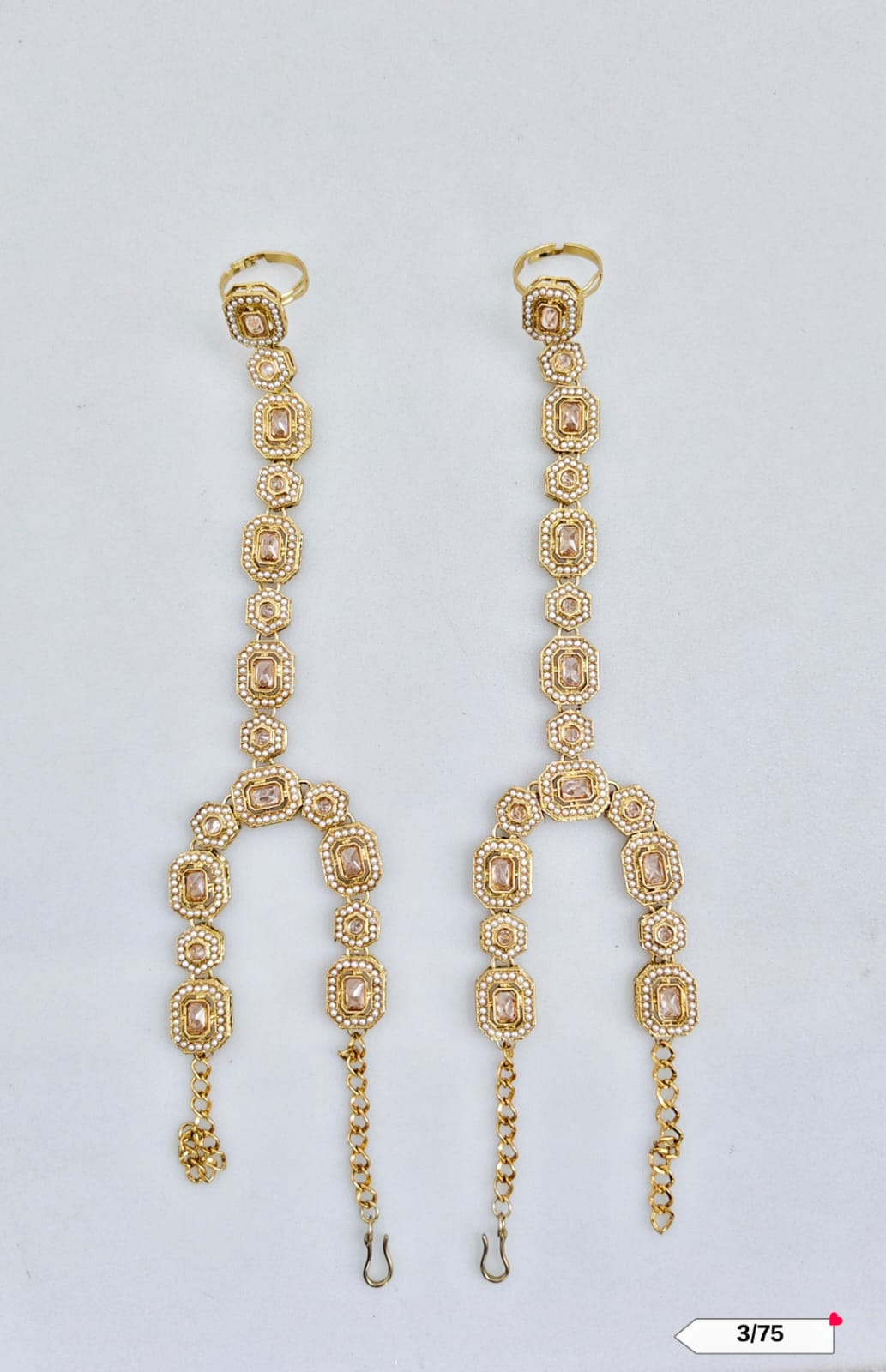 Antique Gold Plated Hathpanja Set