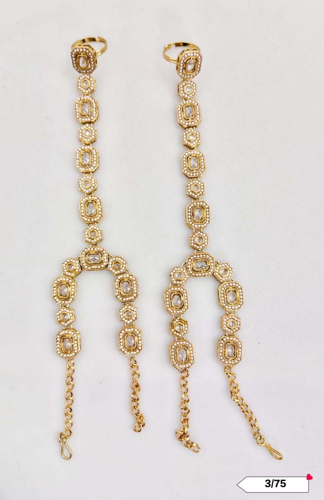 Antique Gold Plated Hathpanja Set